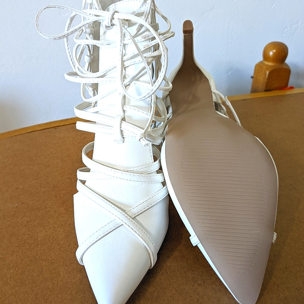 White Strappy Heels